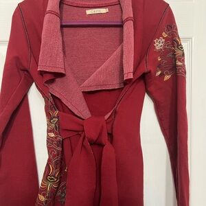 Caite embroidered jacket with belt